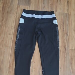 Victoria's Secret Black Leggings with Light Gray Accents